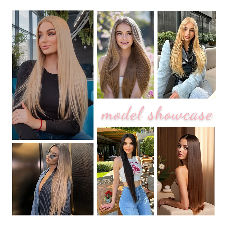 30 pulgadas extensiones de cabello sintético lacio 150 g 200 g/pieza paquetes ombre rubio gris ceniza 27-30-613 suave 6