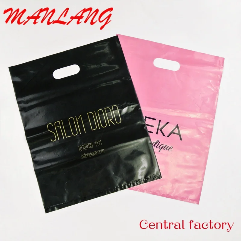 Custom  Custom envelopes plastic Die Cut Plastic Shopping Bags Reusable Gift Shipping Bags Bulk with Handles