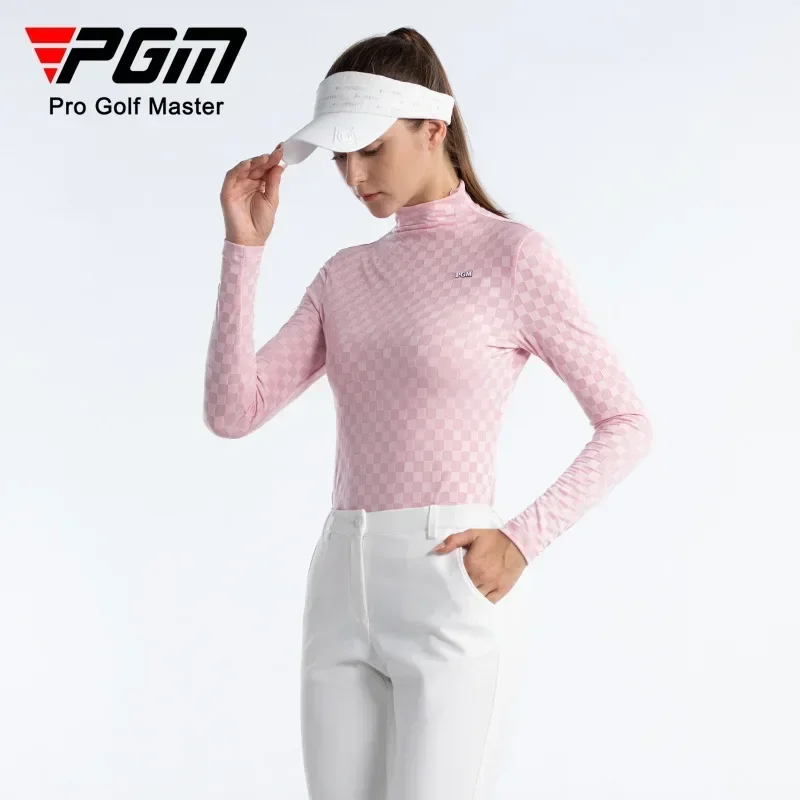 PGM Women Golf Long Sleeve T Shirts Underlay Autumn Winter High Neck Soft and Comfortable Top Women's Clothing YF652