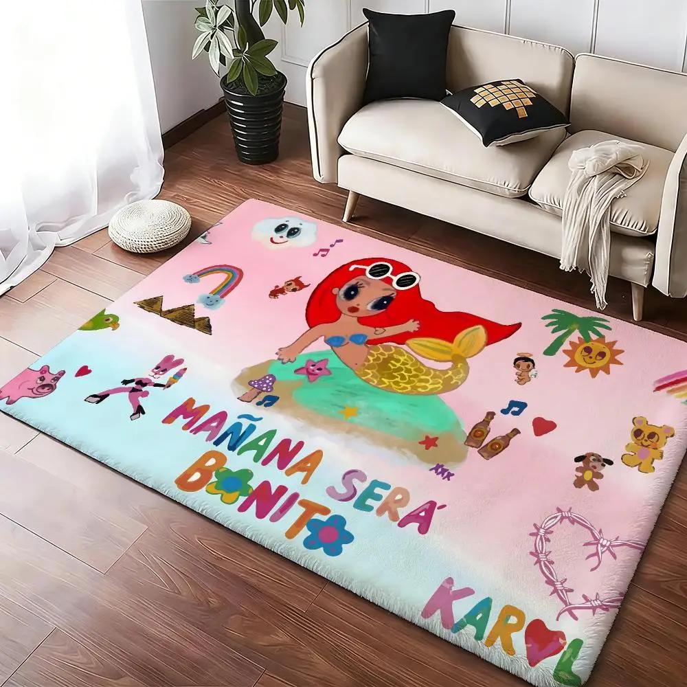 K-Karol G Floor Mat Soft Thickened Absorbent Non-Slip Bedroom Living Room Door Mat Home Decor Flannel Rugs