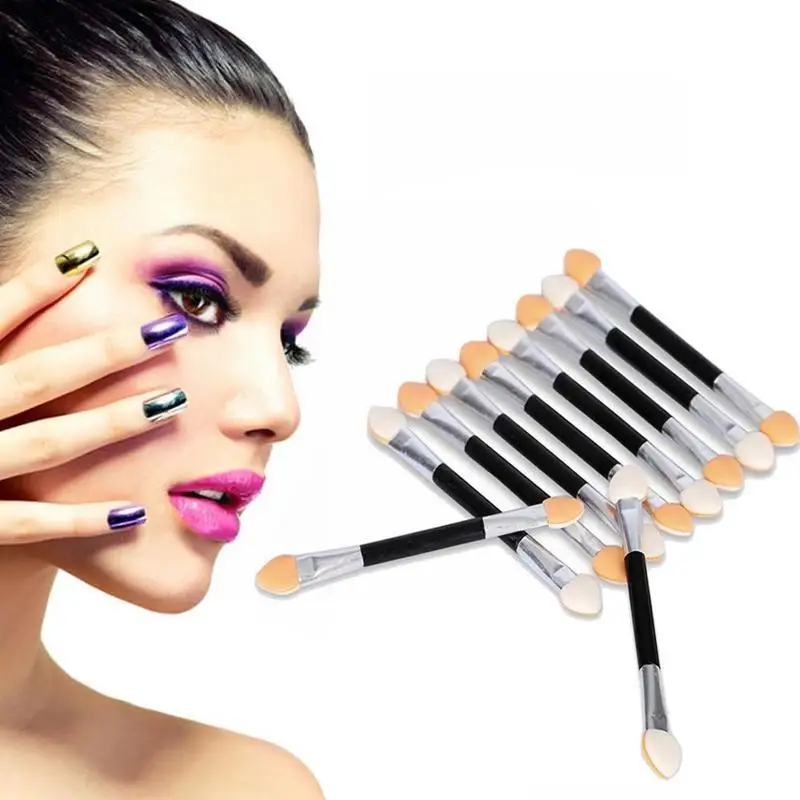 12Pcs Two Head Eyeshadow Applicator For Females Design Professional Portable Soft Sponge Double Ended Nail Powder Brushes U2U8