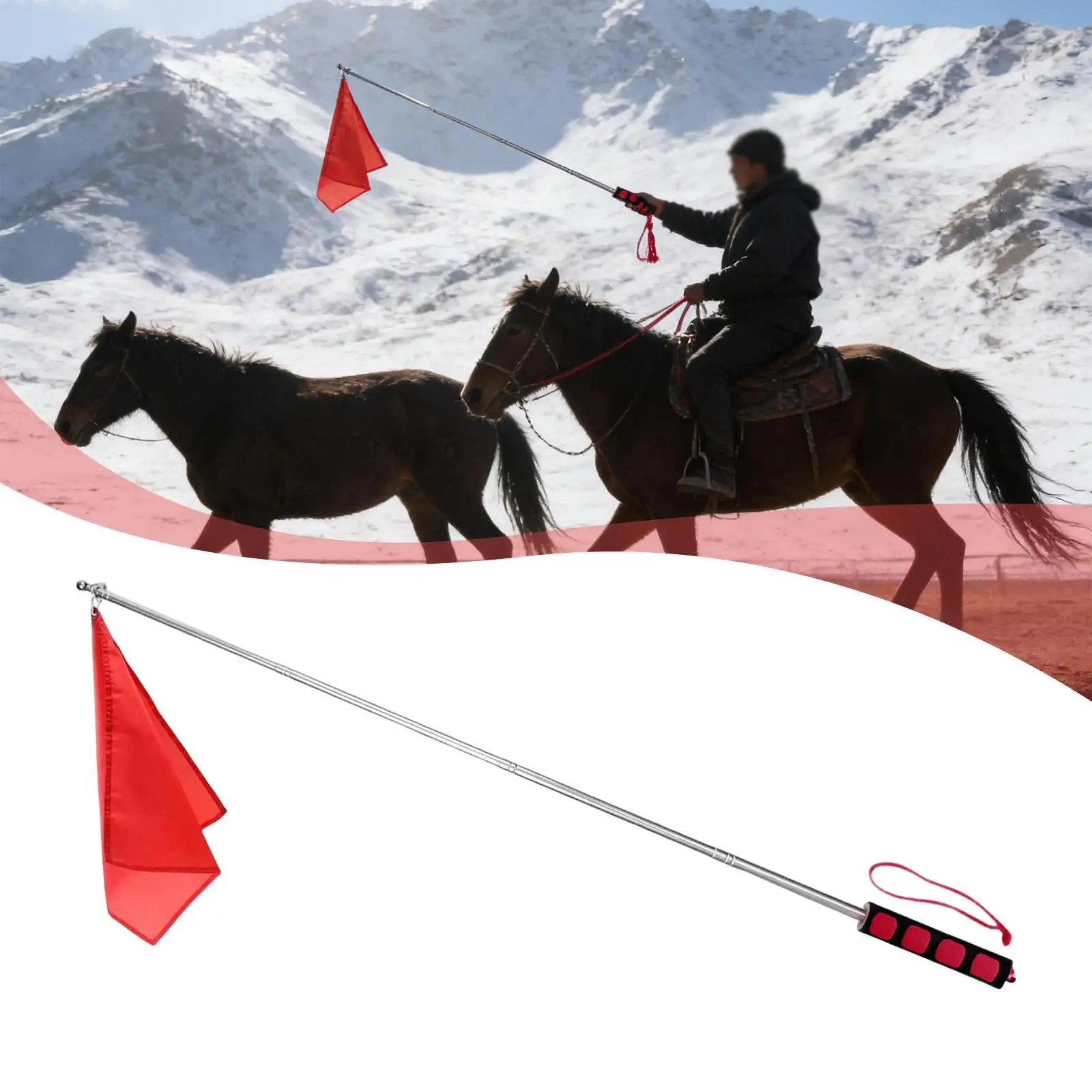 

Telescopic Horse Training Flag Durable Portable Equipment Equestrian Accessories for Horse Training and Sports Events