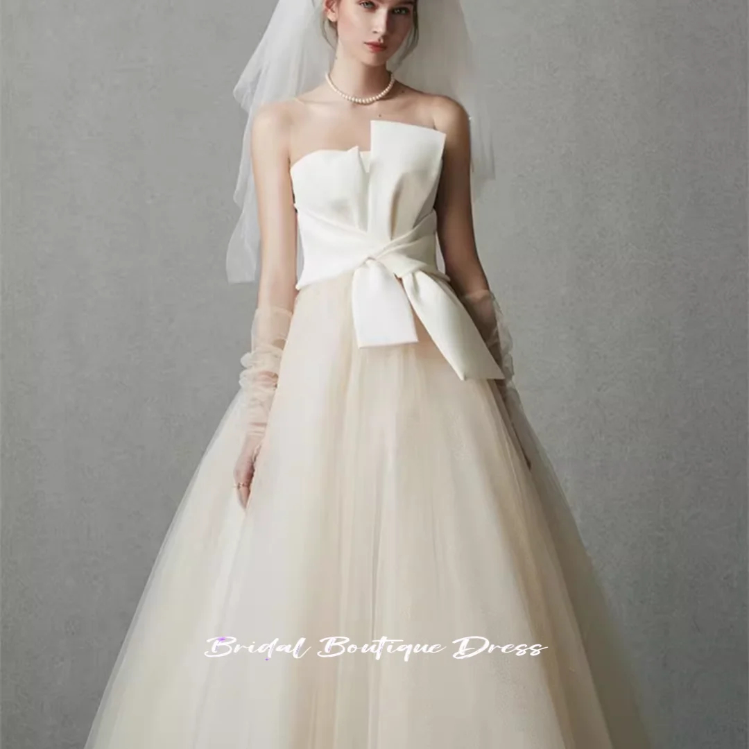 

Customized Exquisite Sweetheart A-Line sleeveless Satin Wedding Party Dress Vestido De Noiva Train Bridal Gown
