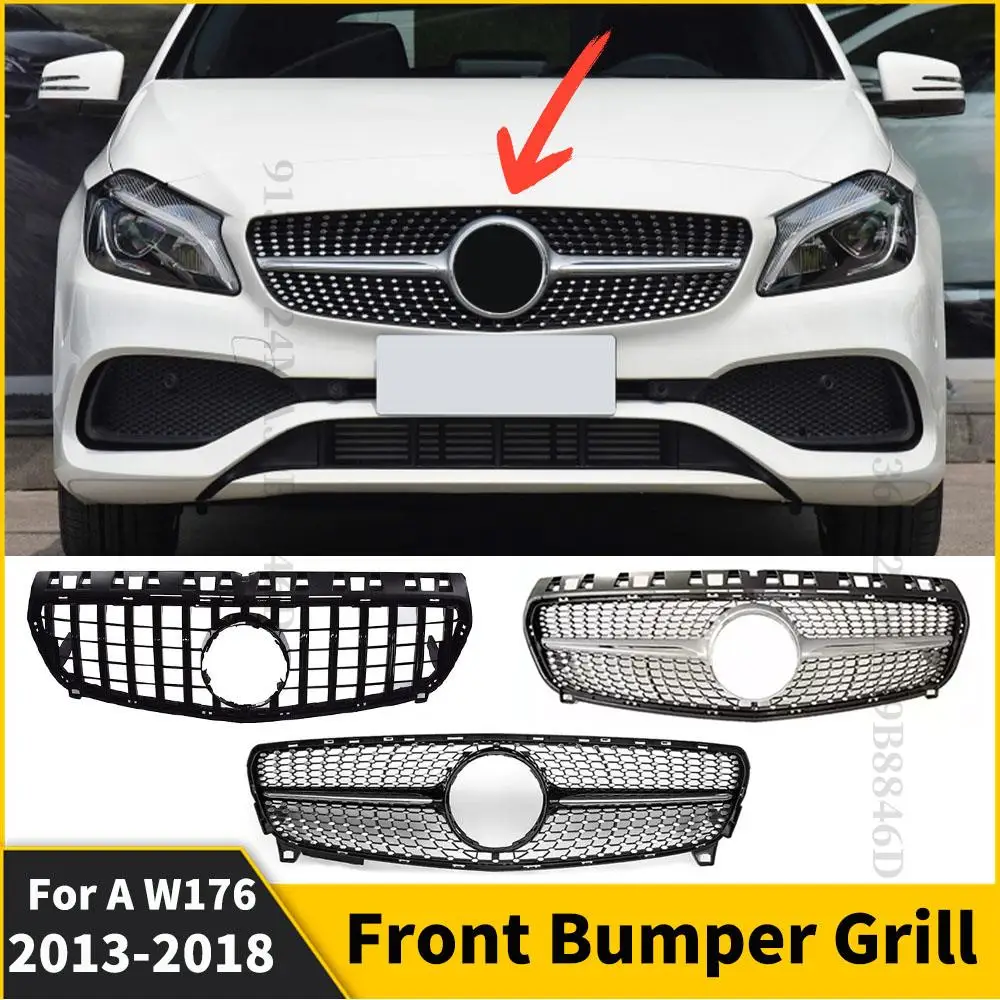 

Diamond GT Front Inlet Grille Bumper Grill Hood Mesh Facelift Tuning For Mercedes W176 Benz A A200 A180 A260 A45 2013-2018 Refit