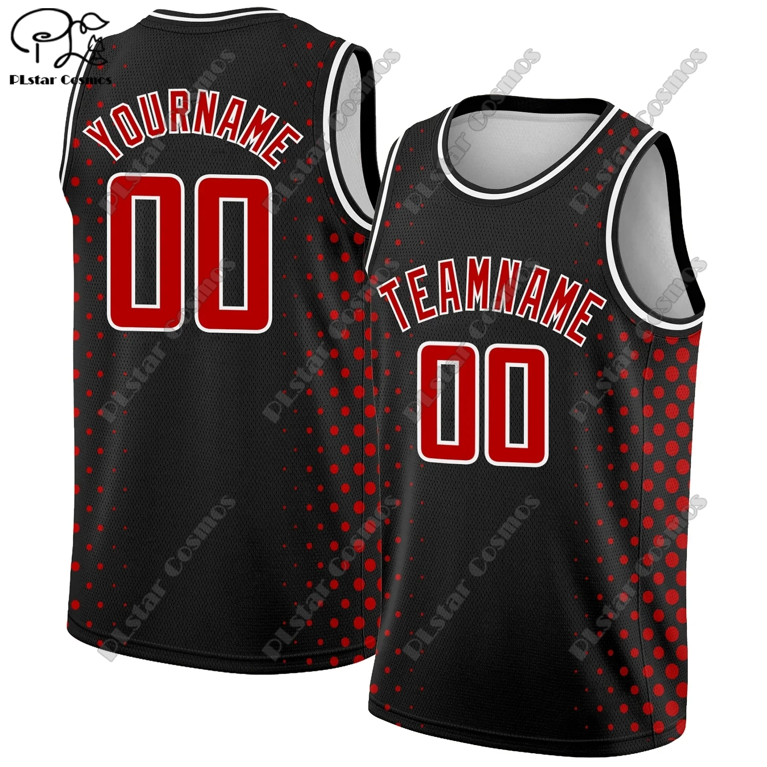 PLstar Cosmos 3D Printed New Customized Gradient Contrast Color Graffiti Fashion Men's Summer Vest Authentic Basketball Jersey 5