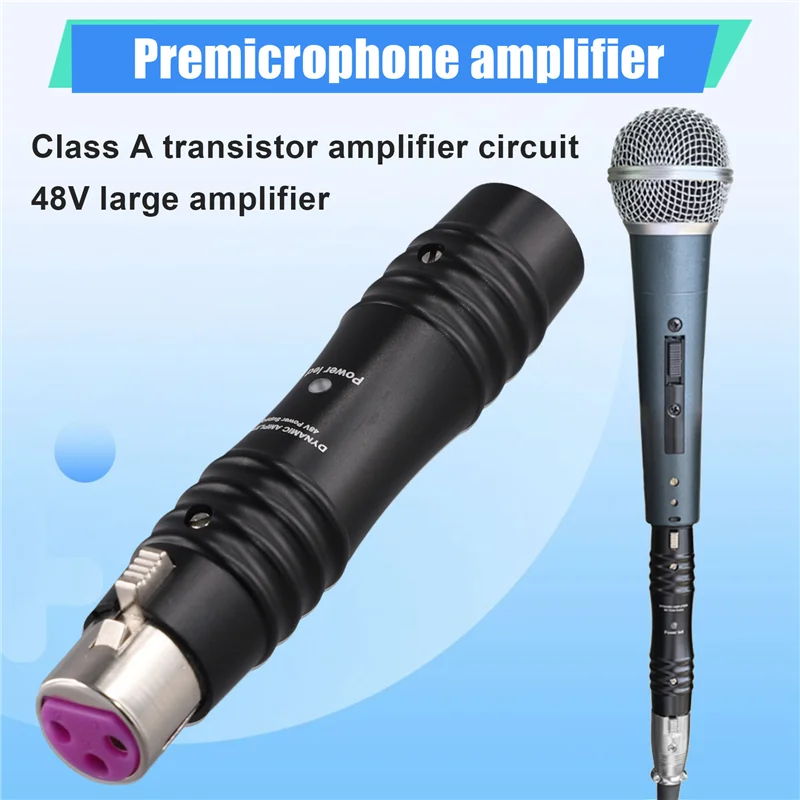 

ABKN-Mini 48V Dynamic Microphone Preamp Single Channel Activator Increase Omnidirectivity For Dynamic Microphone