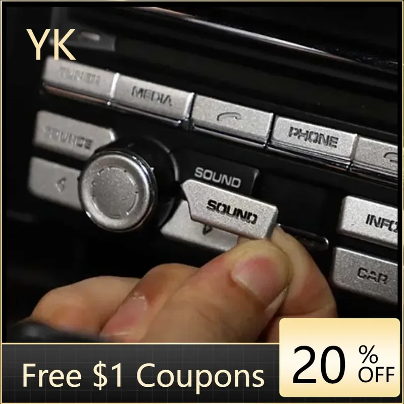 

For Porsche MACAN Cayenne 718 911 Cayman Panamera 2007-21 Aluminum Alloy Silver Car Multimedia Button Trim Interior Accessories