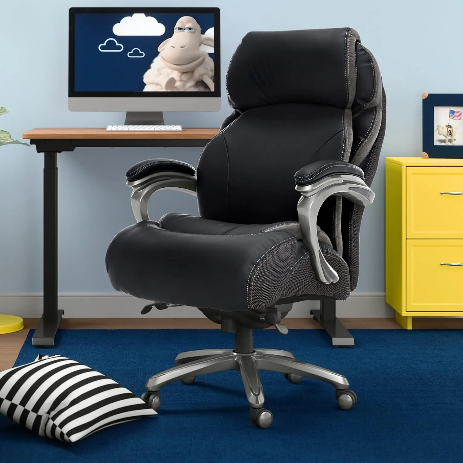 Serta Jackson Big and Tall Executive Office Chair with AIR Technology and Smart Layers Premium Elite Foam,Supports up 350 Pounds