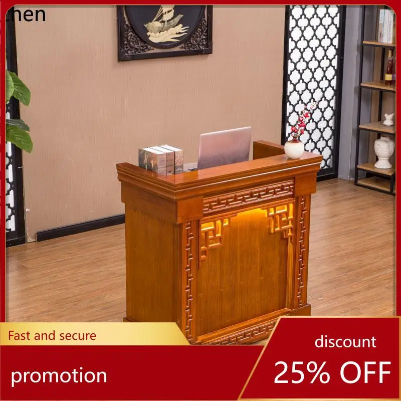 

Многофункциональная стойка ресепшн/касса из массива дерева для массажных салонов, ресторанов и чайных домов