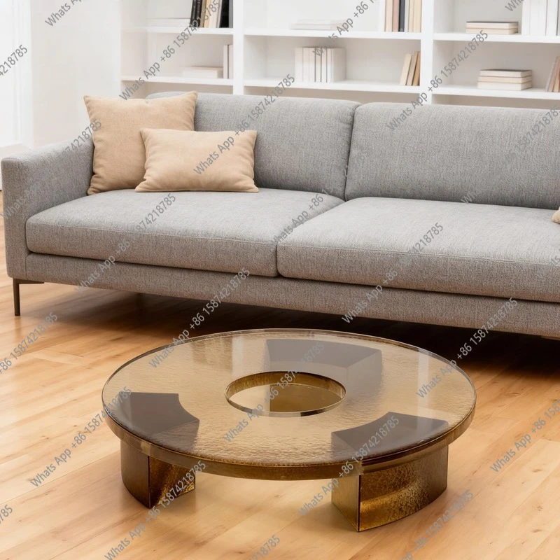 

Nordic style acrylic three-legged coffee table living room transparent coffee table creative light luxury side table