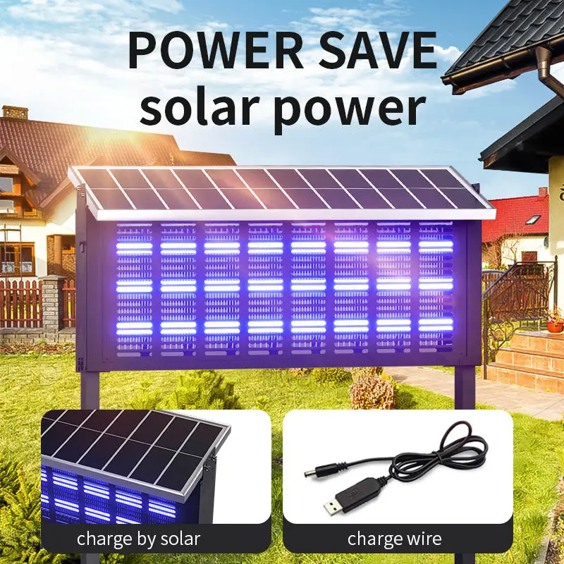 Picture 3: High Efficiency Outdoor Solar Powered  UV Light For Farm Courtyard Patio LED Mosquito Killer Lamp Garden Courtyard