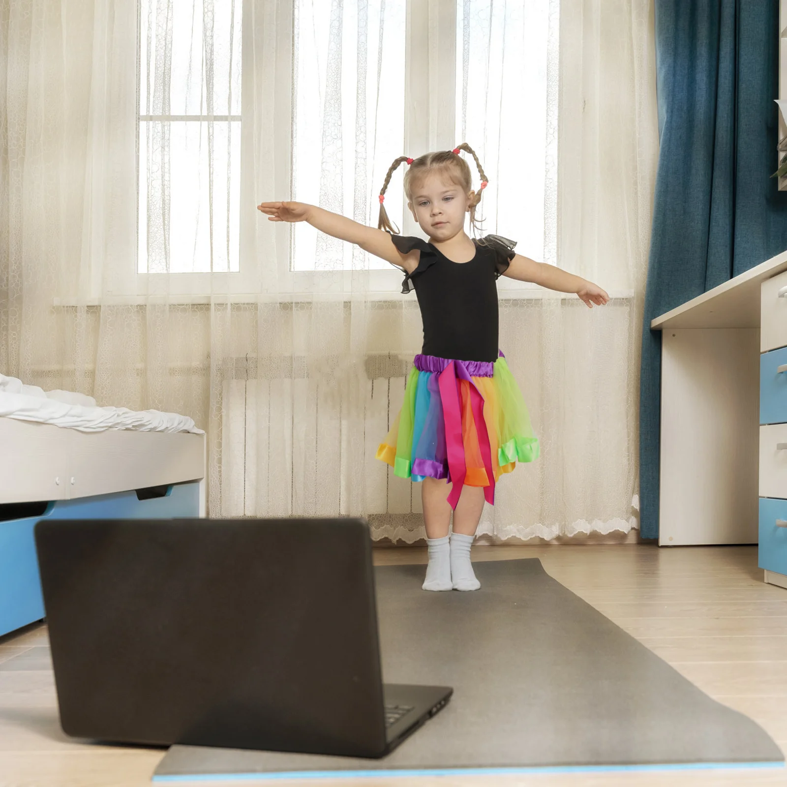 

Girls Rainbow Layered Tutu Skirt Soft Elastic Waist Ballet Performance Dress 4-6 Years Girls Skirts Toddler Tulle Skirt