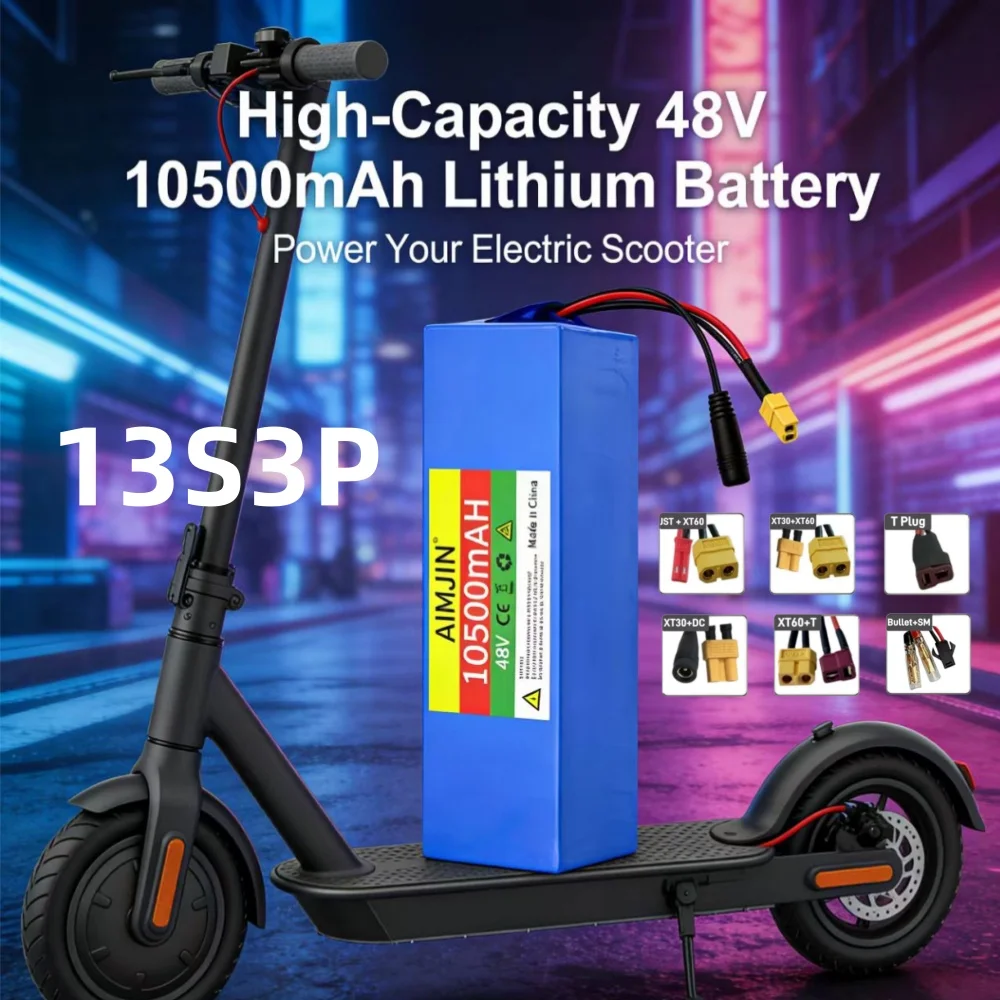 

13S3P 48V 10.5Ah/10500mAh 1000W 18650 lithium-ion battery pack 10500mAh with BMS suitable for 54.6V charger