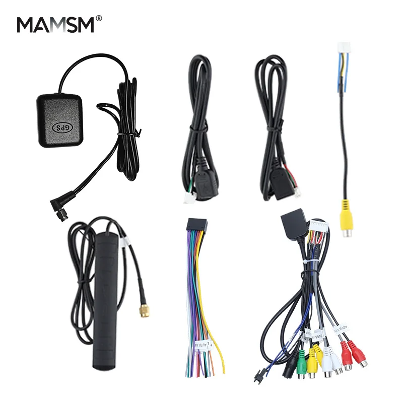 MAMSM 4G Card Fan USB GPS Rear View Camera Microphone RCA Output AUX SIM Slot Radio Converter 16PIN Power Cable For Car Radio