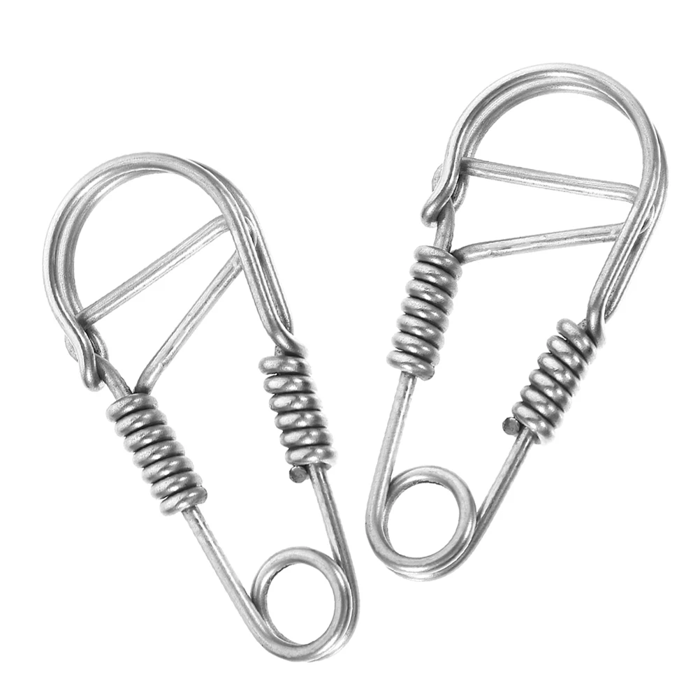 

2pcs Stainless Steel Hook Metal Snap Clasp Car Keychain Key Ring Holder Carabiner Clip Cool Keychains For Men Women Outdoor
