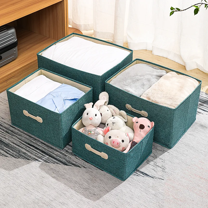 Home Folding Storage Box Children's Toy Storage Household Wardrobe Bedroom Drawer Cloth Cover Underwear Storage Box with Cover