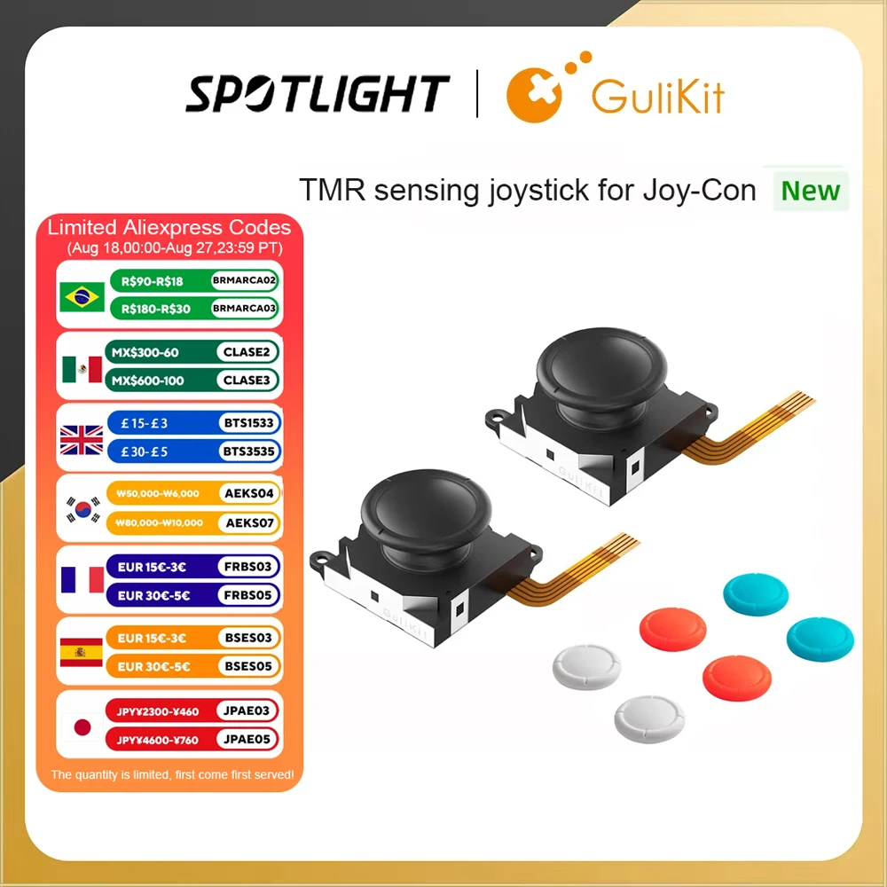 GuliKit TMR Sensing Joystick for JoyCon Replacement No Drifting Electromagnetic Hall Stick for Nintendo Swicth/OLED/Lite Repair