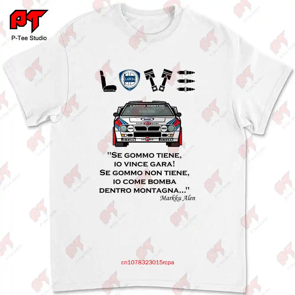 Uomo Stampa Personalizzata Love Lancia Auto Rally T-shirt CC54