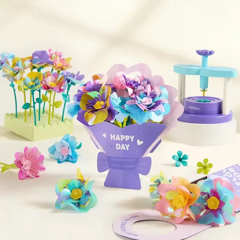 Mideer Click & Bloom Bloemist Embossing Machine Handgemaakt DIY Materiaal Creatief Bloemenbouw Speelgoed voor Kinderen 3 jaar+