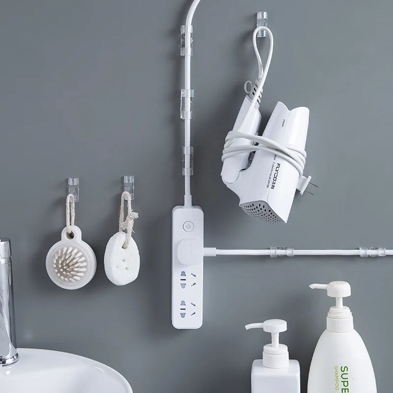 16/20 قطعة منظم الكابلات ذاتية اللصق مقاطع إدارة الأسلاك اللفاف لمكتب المنزل إيثرنت الحبل التلفزيون الكمبيوتر تحت مكتب مشبك سلك السيارة #3