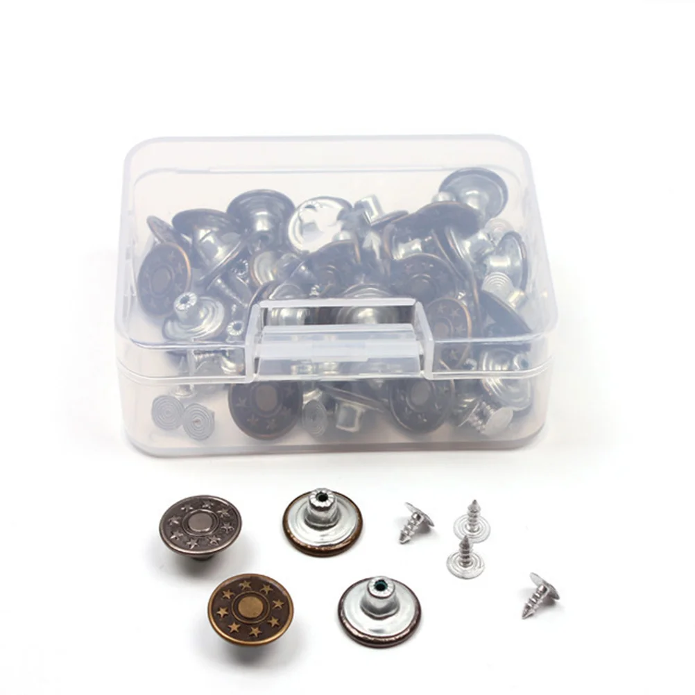 

40pcs Metal Buttons For Jeans Creative Tack Rivets Snap Fasteners Replacement Iron-On Denim Buttons For Jackets Hats Suits