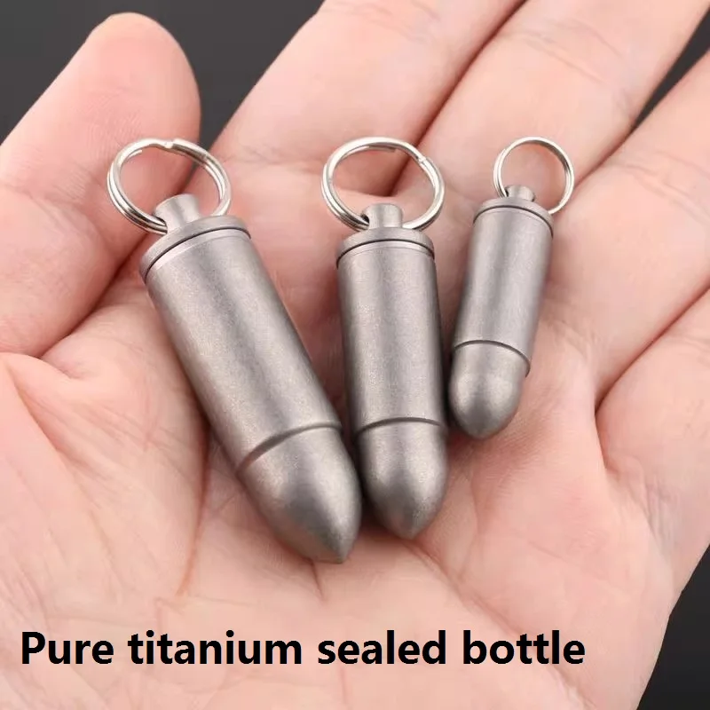 Lightweight Titanium Metal Waterproof,Mini Portable, Light Proof, Sealed Can, Bullet Shaped, Creative Emergency Medicine Box