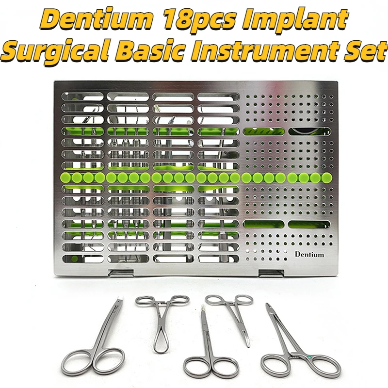 

Original Dental Implant Surgical 18 Tools kit 18pcs Surgery Kit for Periodontal and Dental Implant Surgeries Used