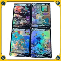 Pokemon Card Helloween Party Gengar Cooking Payduck Swimming Munchlax Surfing Pikachu V Cartoon Animation Game Collection Card