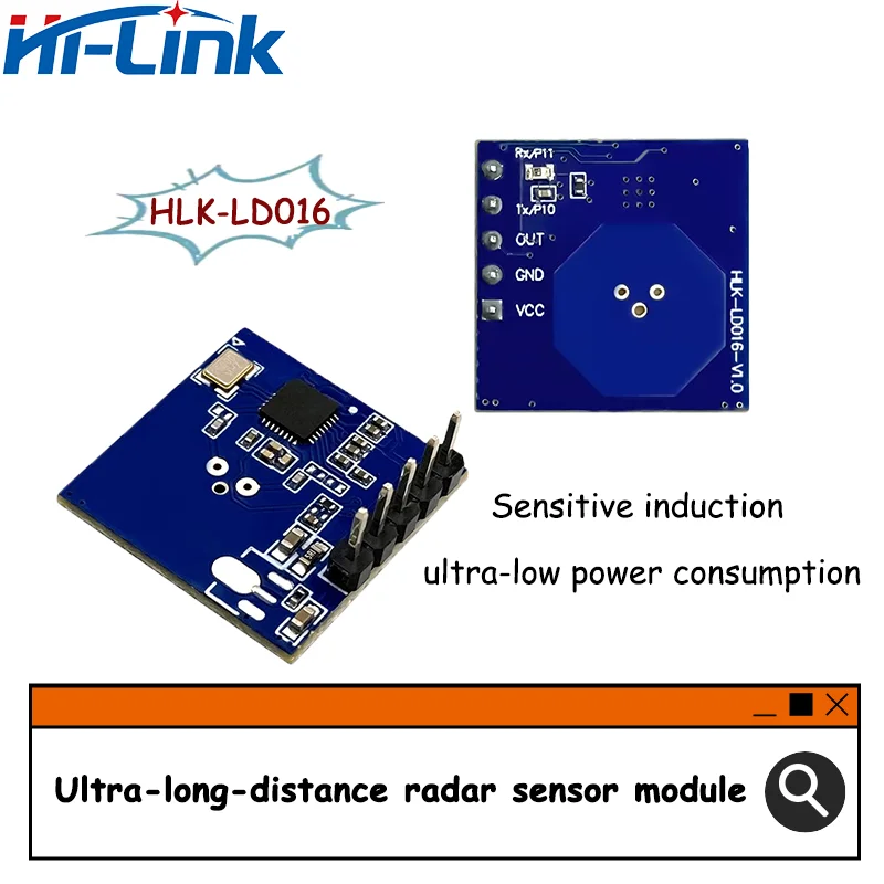 Intelligent 5.8G Radar Module LD016 Human Motion Detection Adjustable Sensing Low False Alarm Ultra Long Range Sensing