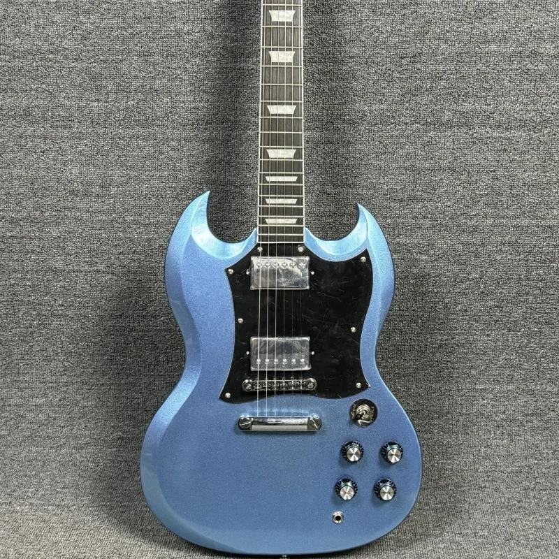 In Stock Brilliant blue-SG Electric Guitar Rosewood Fingerboard Mahogany Body Material Guitar Free Shipping