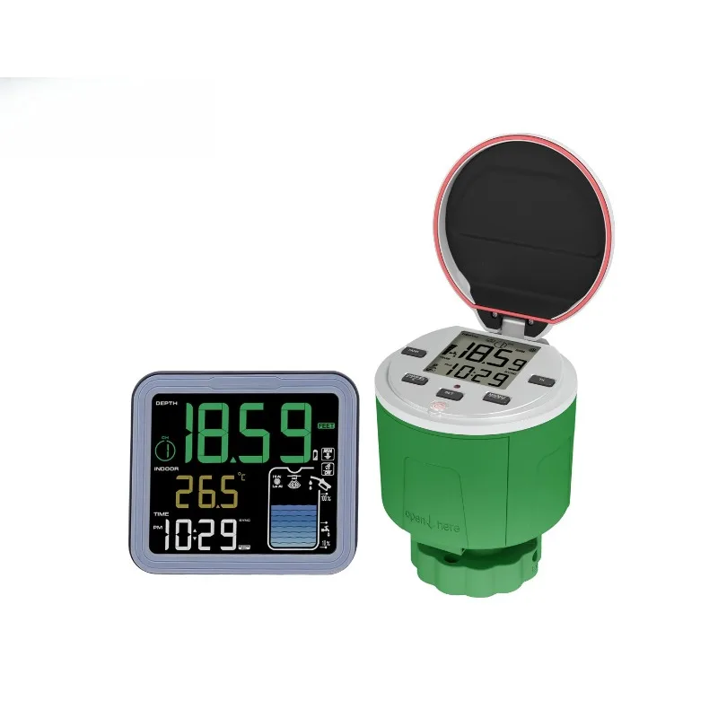 Solar Ultrasonic Water Level Monitor 150M IP68 Waterproof Digital Display Gauge For Water Tank Liquid Level Inspection