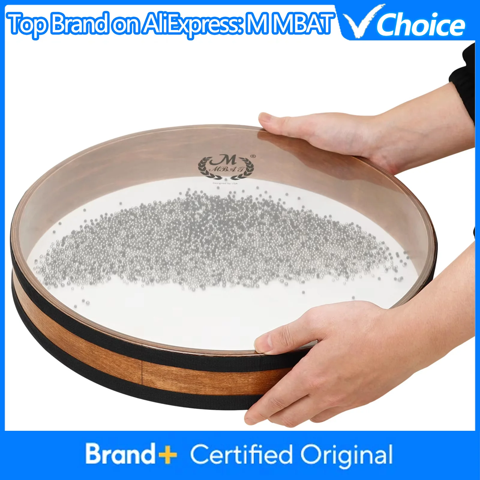 

M MBAT 20 Inches Waves Sound Ocean Hand Drum Percussion Instrument Wave Bead Oceesn Drums for Children Beginner Gift