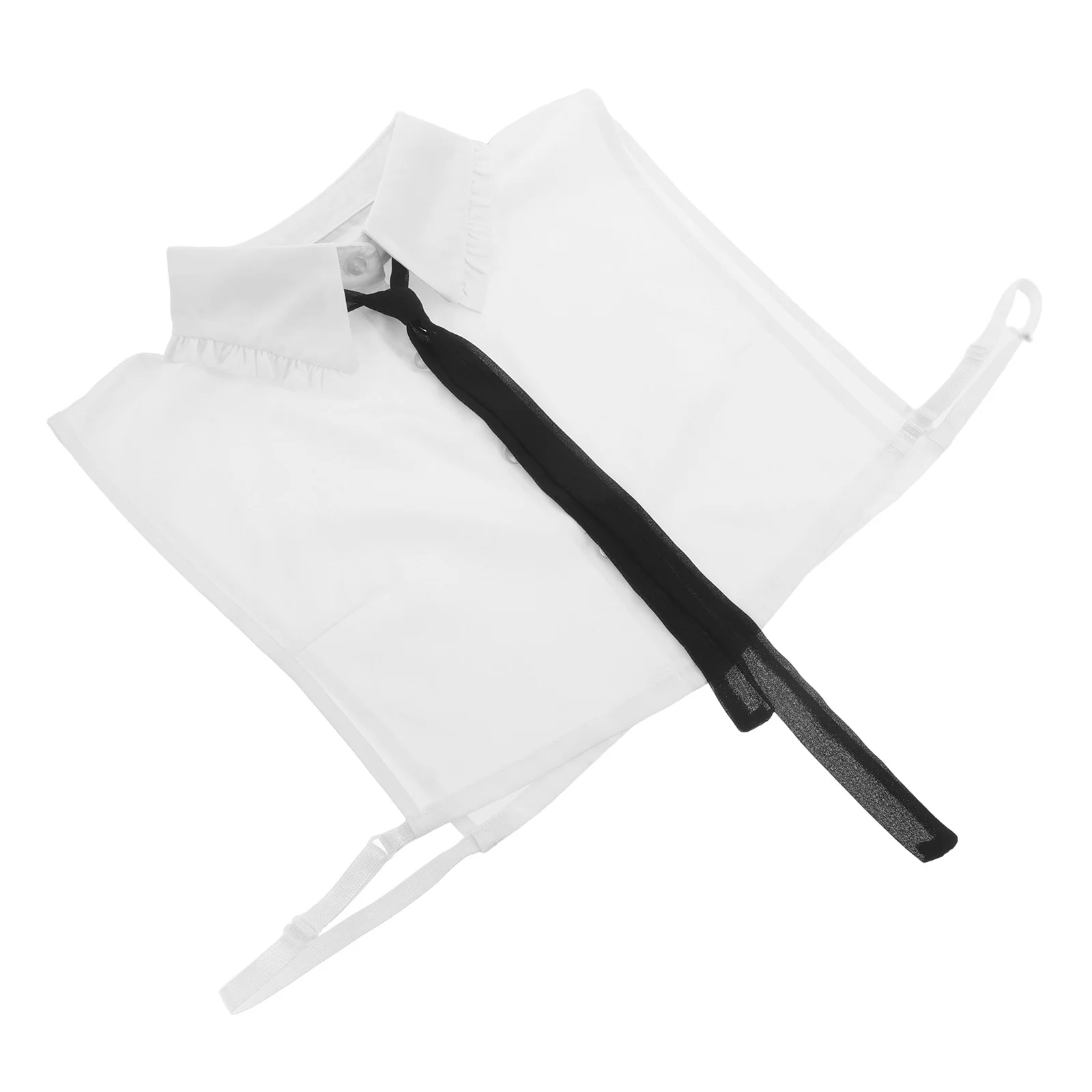 女性用フェイクカラー ホワイト 取り外し可能なフリル フェイクカラー ヴィンテージシック ディッキー シャツ ドレス パーティーウェア 軽量