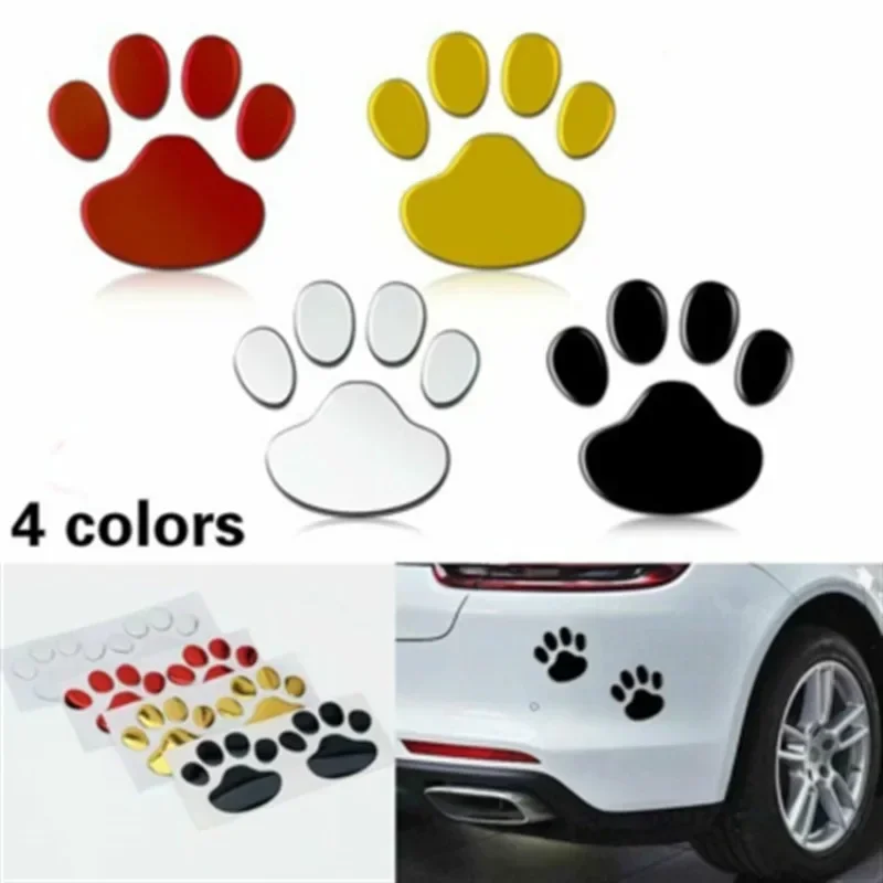 1 Sheet Car Stickers Creative Decals Paw 3D Animal Dog Cat Foot Prints Decal Car Motocycle Sticker Car Accessories