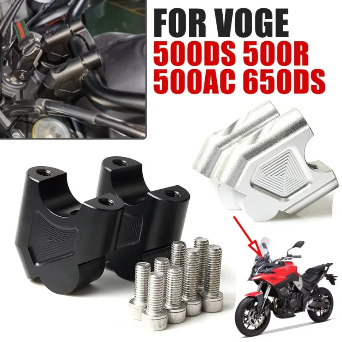 Fit for Loncin VOGE 500DS 650DS 500R 650 DS 500 R AC 500AC Motorcycle Accessories Handlebar Riser Mount Handle Clamp Rise Block