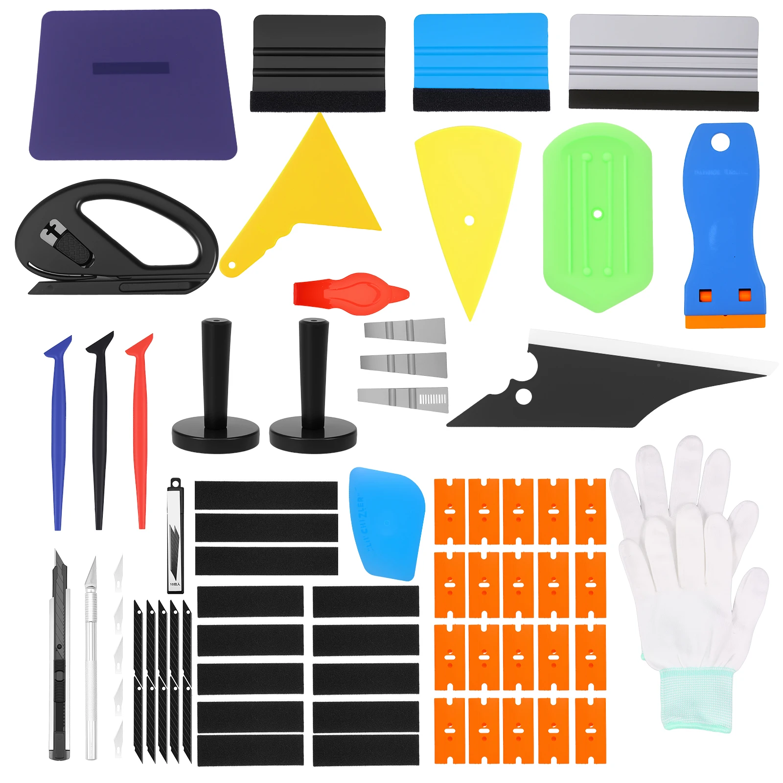 

12/51 Pcs Car Wrapping Tools Kit Vinyl Wrap Applicator Tool Kits Professional Car Window Film Set for Furnishing and Wall Decal