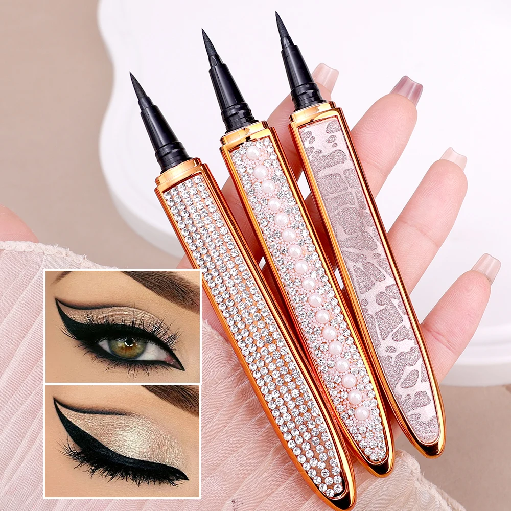 2 In 1 Magic Self Adhesive Lashes Eyeliner Pen Long Lasting No Glue Non Blooming Quick Drying Eyelashes Sticking Eyeliner Pencil