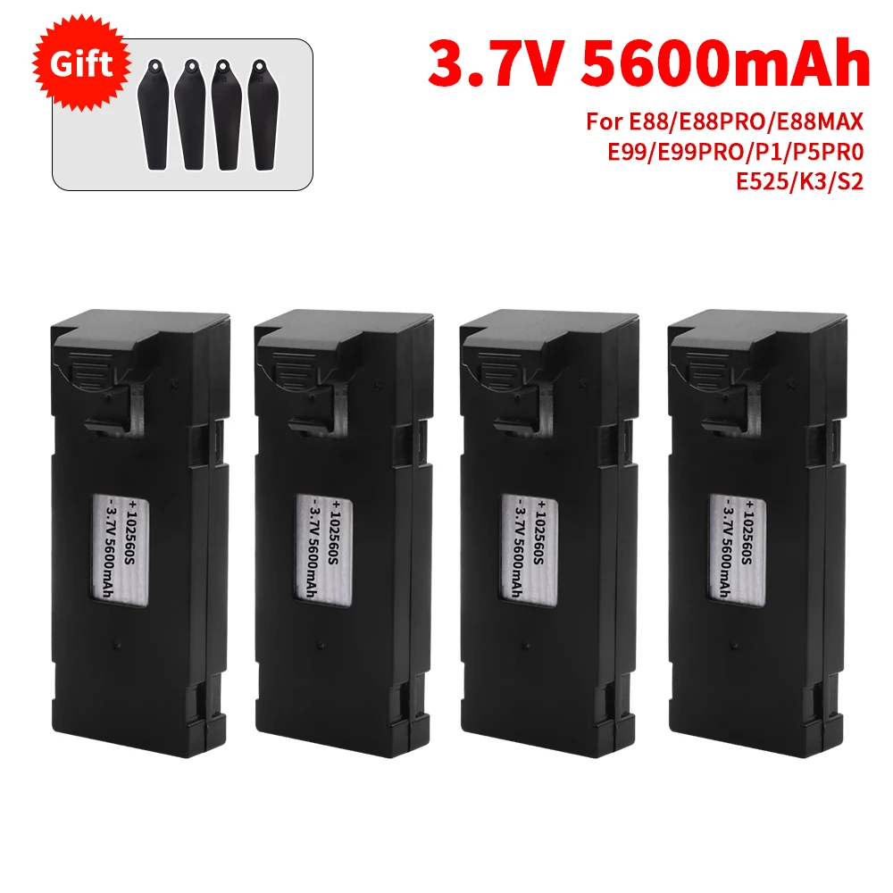 E88 3.7V 5600Mah RC Drone Battery Accessory For E88EVO E88PRO E99S Ls-E525 E525 PRO K6MAX Mini Uav Drone Battery Special Rc Part