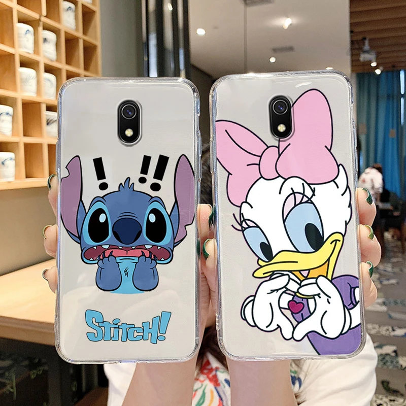 For Redmi 8 8A Cover Phone Case Daisy Bow Stitch Mickey Mouse Minne TPU Cartoon Pattern Funda Soft Case For Xiaomi Redmi 8 8 A