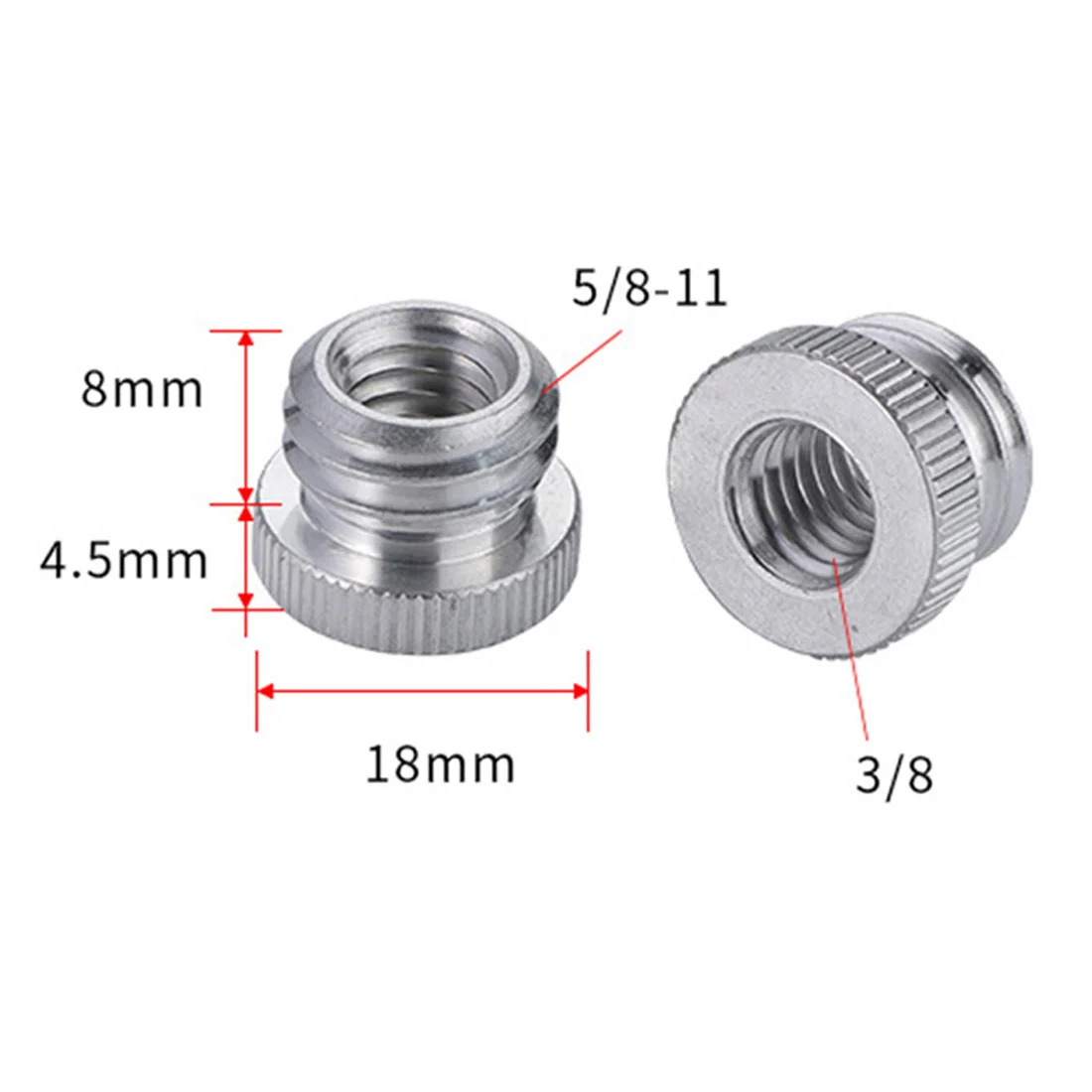 2pcs Camera Screw Adapter 1/4 To 3/8 3/8 to 5/8 Female to Male Thread Mount Adapter For Laser level Tripod Microphone Mic Stand