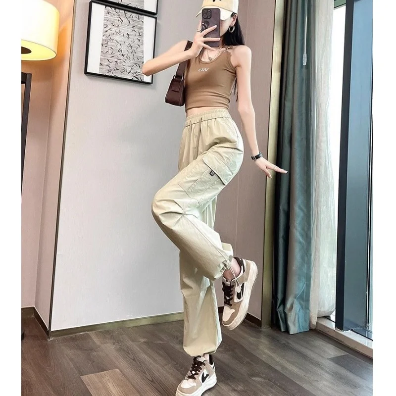 Women's Cargo Pants UPF50+ Sun Protection Breathable High Waist Haren Pants Hiking Multi Pocket Sports Trousers Workwear Pants