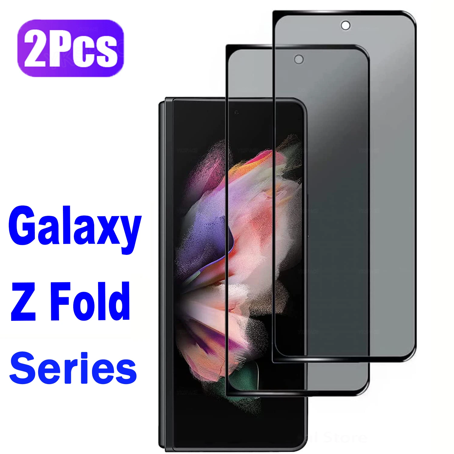 2Pcs Anti Spy Peeping External Screen Protector For Samsung Galaxy Z Fold 2 3 4 5 6 W24 W23 W22 W21 Privacy 9H Tempered Glass