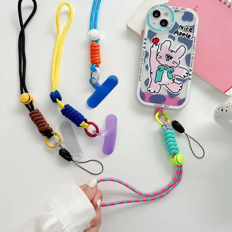 

Universal Braided Mobile Phone Lanyard Strap Hanging Chain Ring Cord with Patch Wrist Strap for Cell Phone Case Rope Keychain