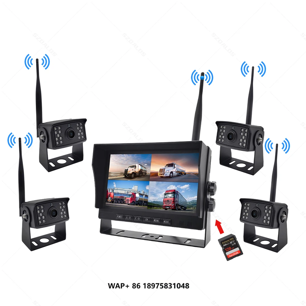 

7 Inch Wireless U Bracket Car 1080P Wireless Rear View System DVR 2.4G Digital Wireless Backup
