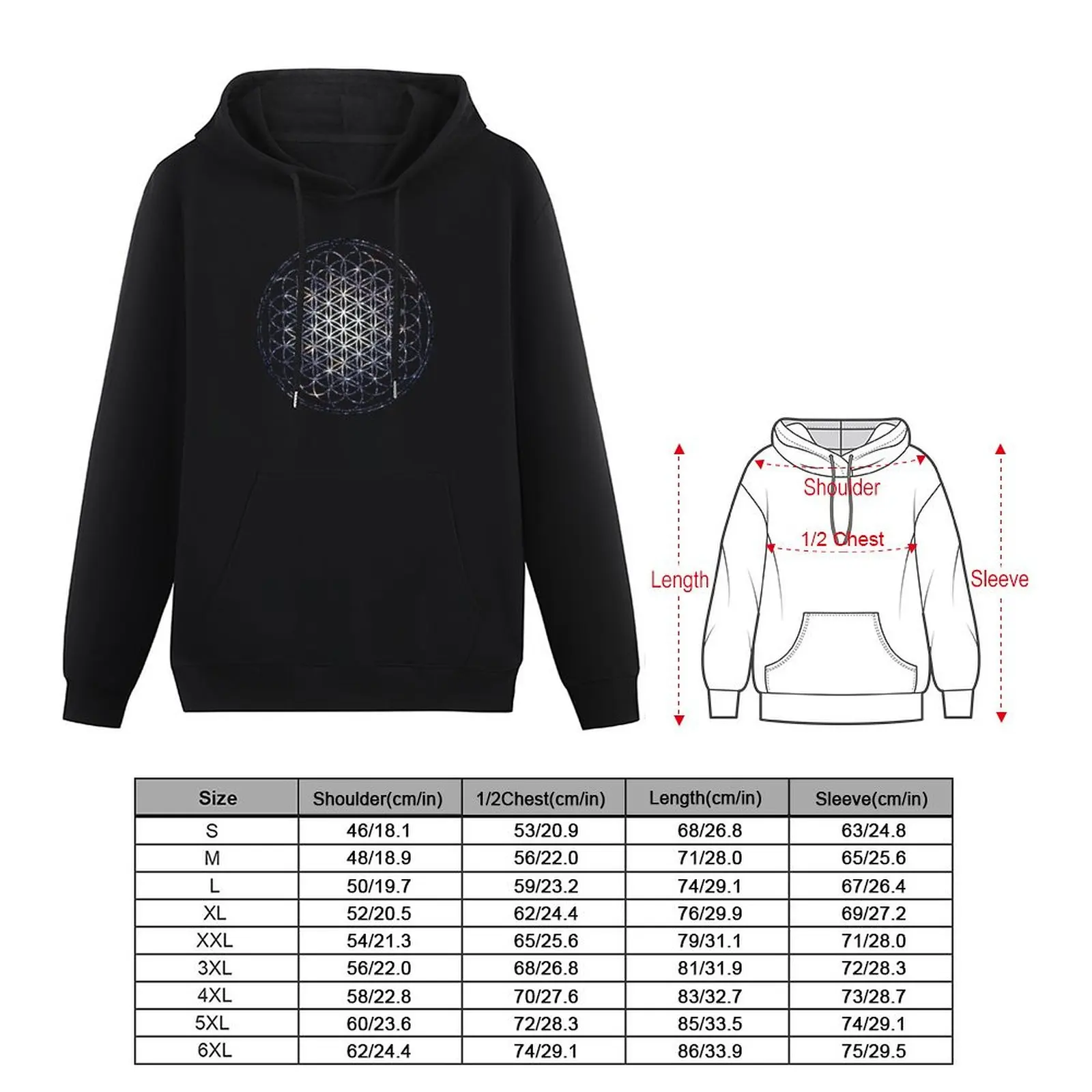 Flower Of Life - Sacred Geometry Star Cluster Pullover Hoodie odzież męska płaszcz męski bluza z kapturem