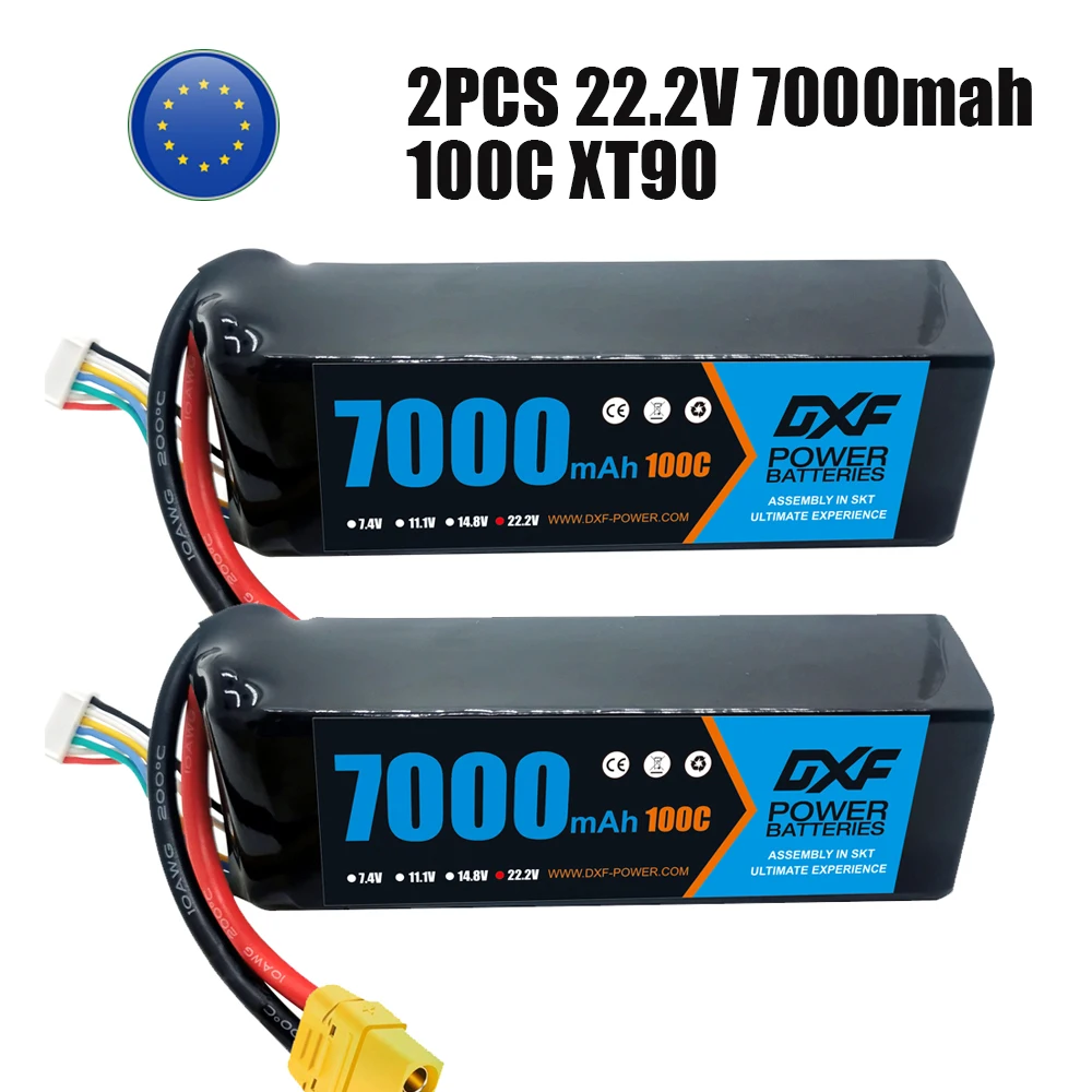 DXF 7.6V 7.4V 11.1V 14.8V 15.2V 22.2V Lipo Batteries 2S 3S 4S 6S 6300Mah 6500Mah 7000Mah 5200mAh 8000mAh 9200mAh Lipo Bag Xt90