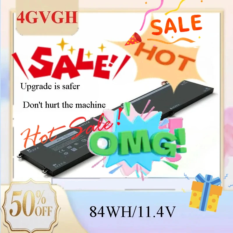 4GVGH Laptop Battery for DELL Precision 5510 XPS 15 9550 series 1P6KD T453X 11.4V 84WH