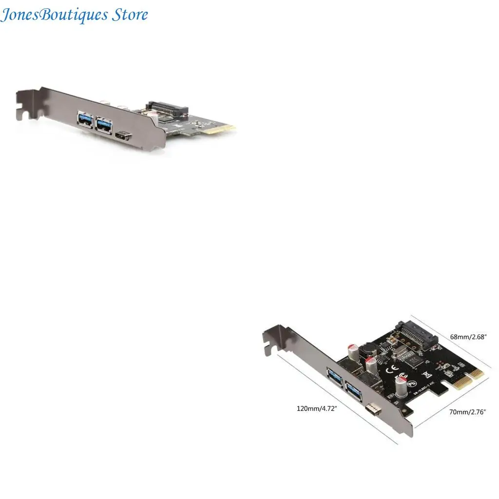 

PCIE-2A1C to USB3.1 Type C Front Panel Socket PCIE USB3.0A Expansion Card W8KE