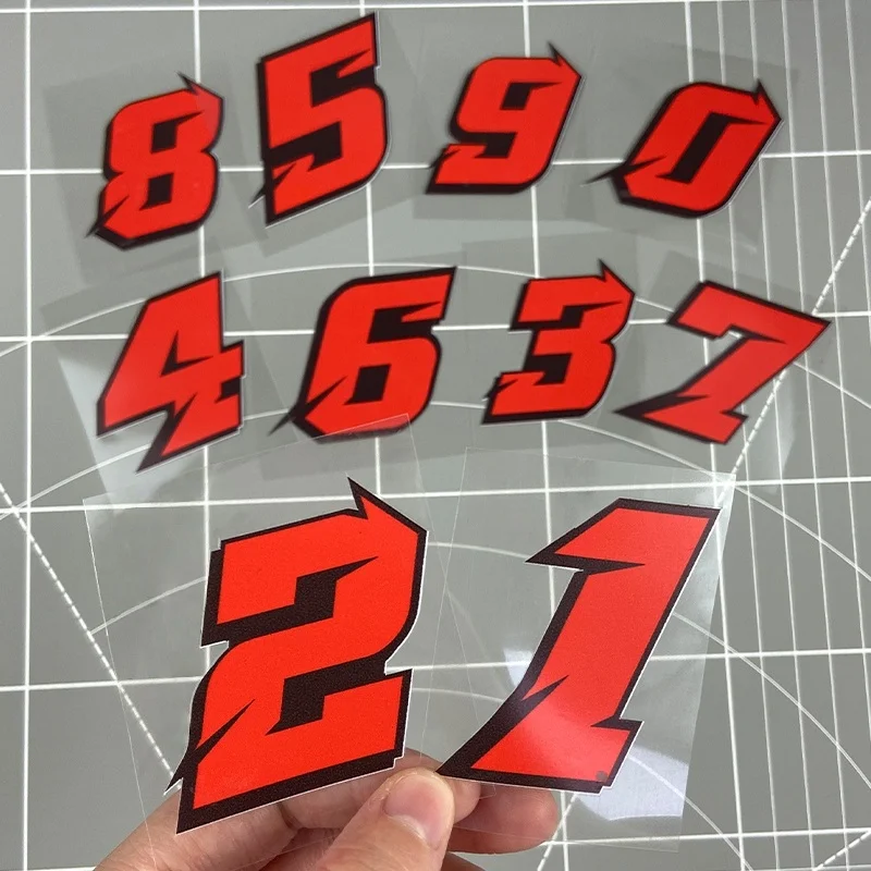 Autocollant de moto avec chiffres arabes 0to9, 1 pièce, étanche, pour bricolage, casque, carénage de moto, réservoir de carburant, Scooter, autocollant universel en vinyle