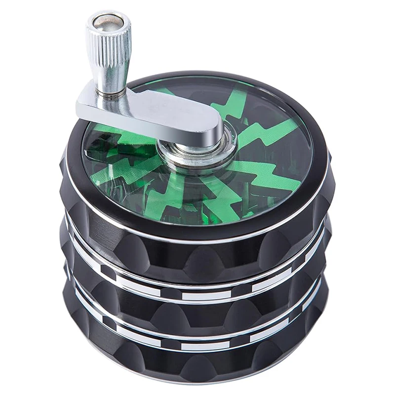 63mm Hand Crank Tobacco Grinder Pollinator Manual Spice Mills 4 Layers Smoke Grass Crusher Muller Smoking Accessories